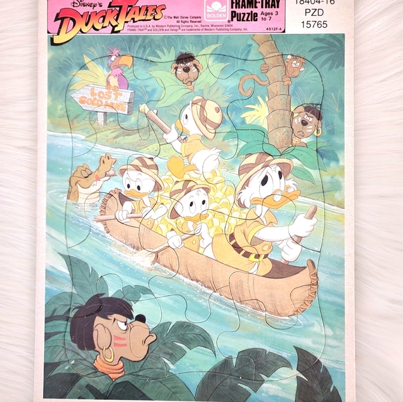 Vintage 80s Pair Of Disney Frame Tray Puzzles Dalmations Duck Tales - Picture 7 of 11